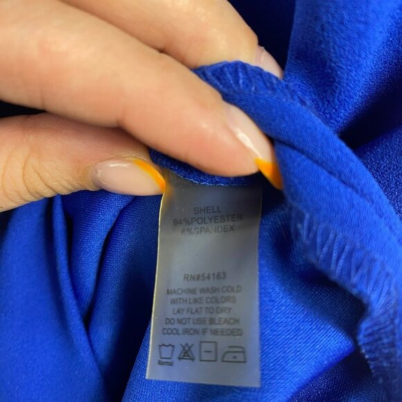 Calvin Klein Royal Blue Ruffle Sheath Dress Size 8 - Picture 14 of 15